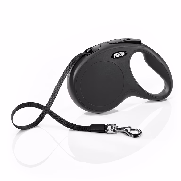 FLEXI KOPPEL NEW CLASSIC M 5M BAND SVART MAX 25KG