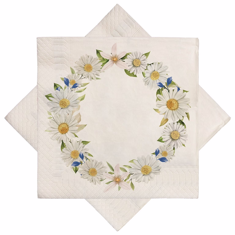 Napkin Daisies wreath 
