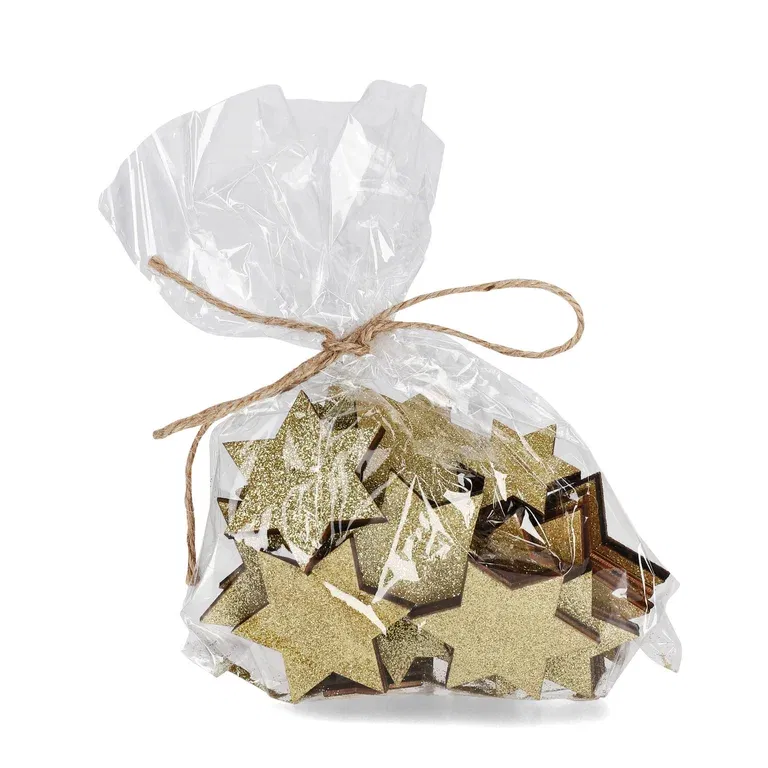 Dekorationsstjärnor guld 24st 