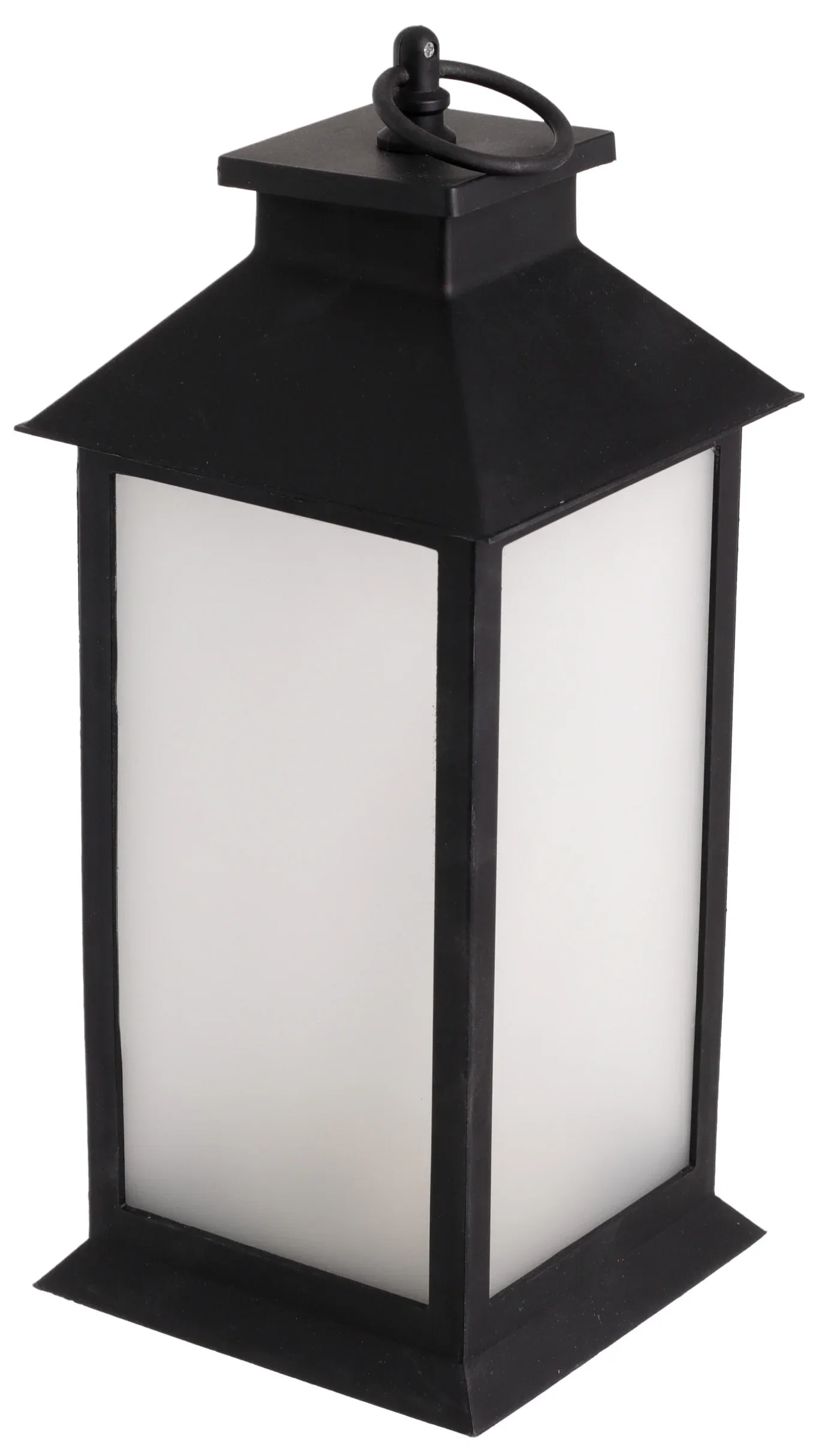 Lantern w/ LED, black 30cm excl. 3xAAA, on off