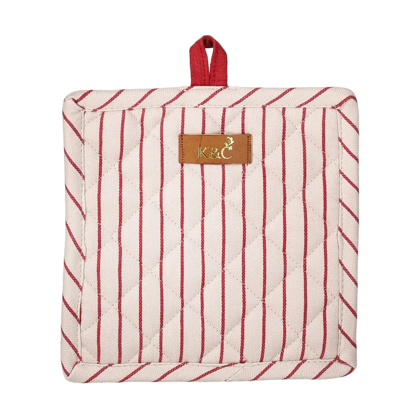K&C Potholder Red and Beige