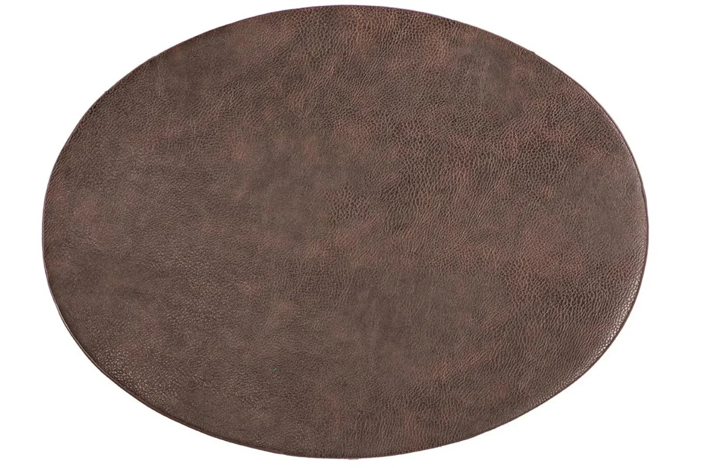 Placemat Artificial Leather Oval Brown