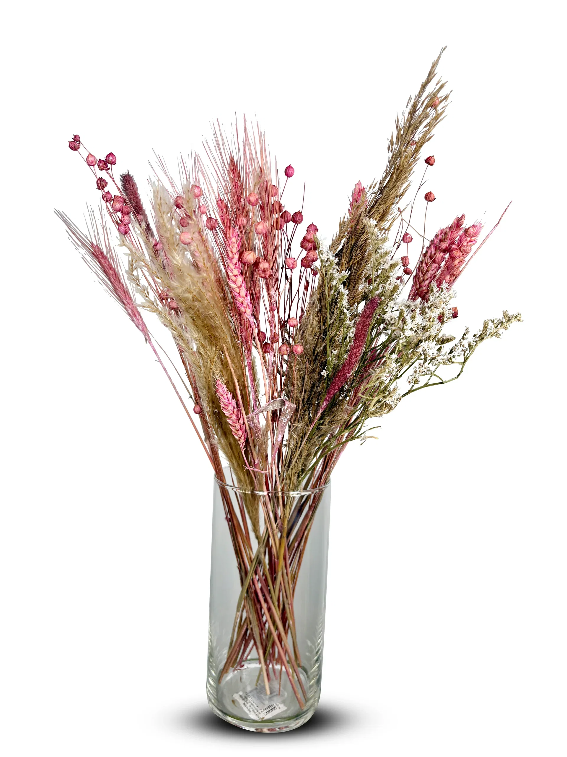 Bukett torkade blommor rosa