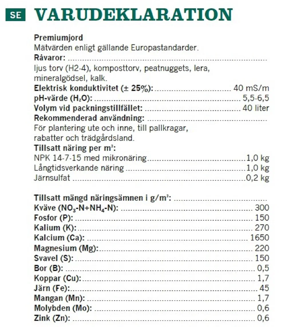 Premium soil 40L SE