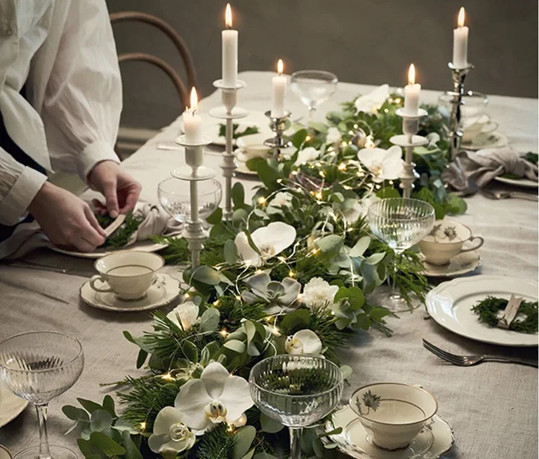 A luxurious orchid or fresh cut flowers for a New Year's party