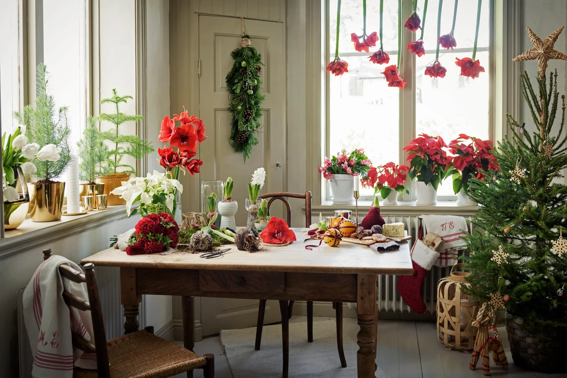 Julstjärna flergrenad glitter