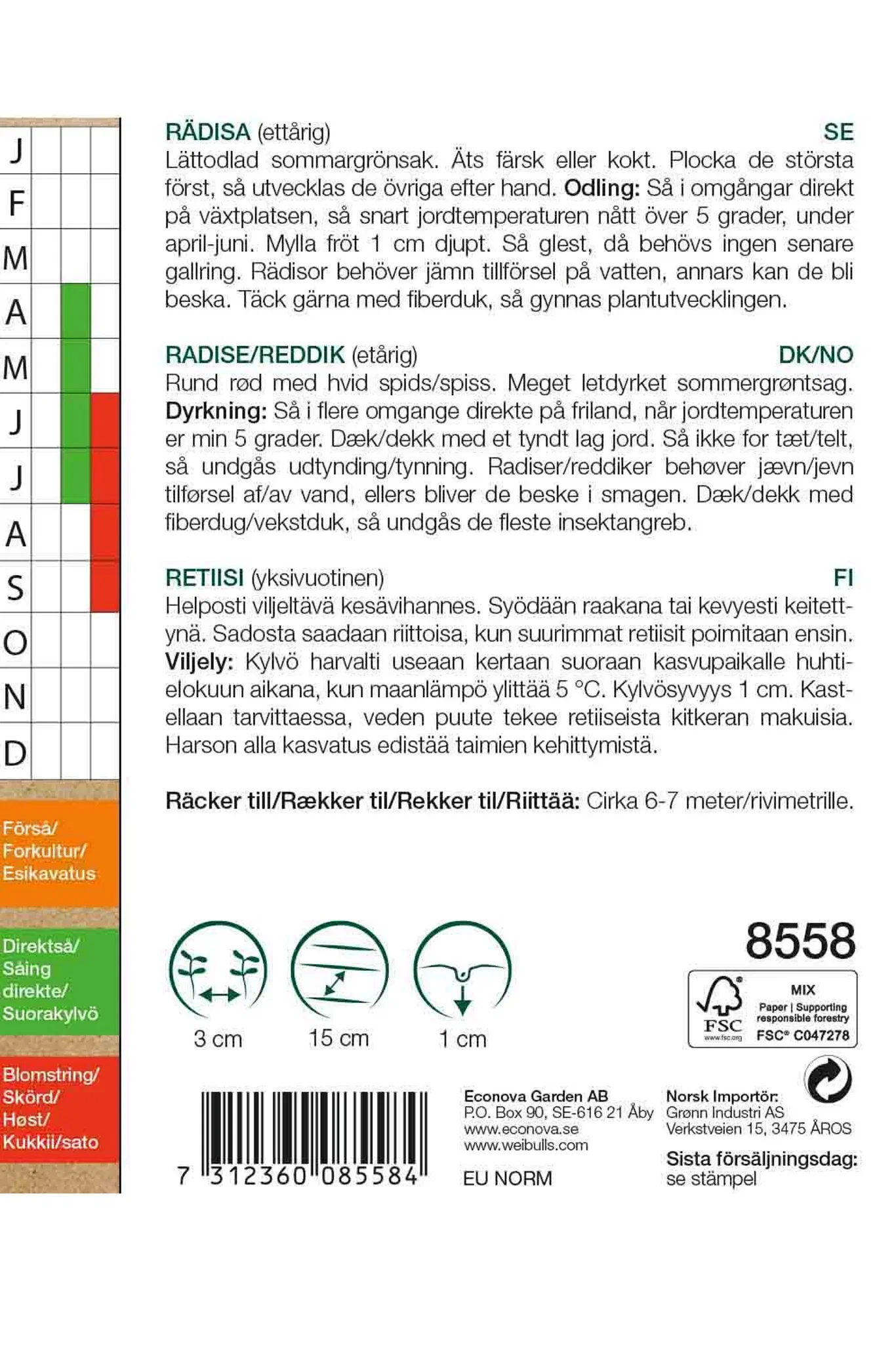 Rädisa 'Round Red Small White Tip 2' KRAV