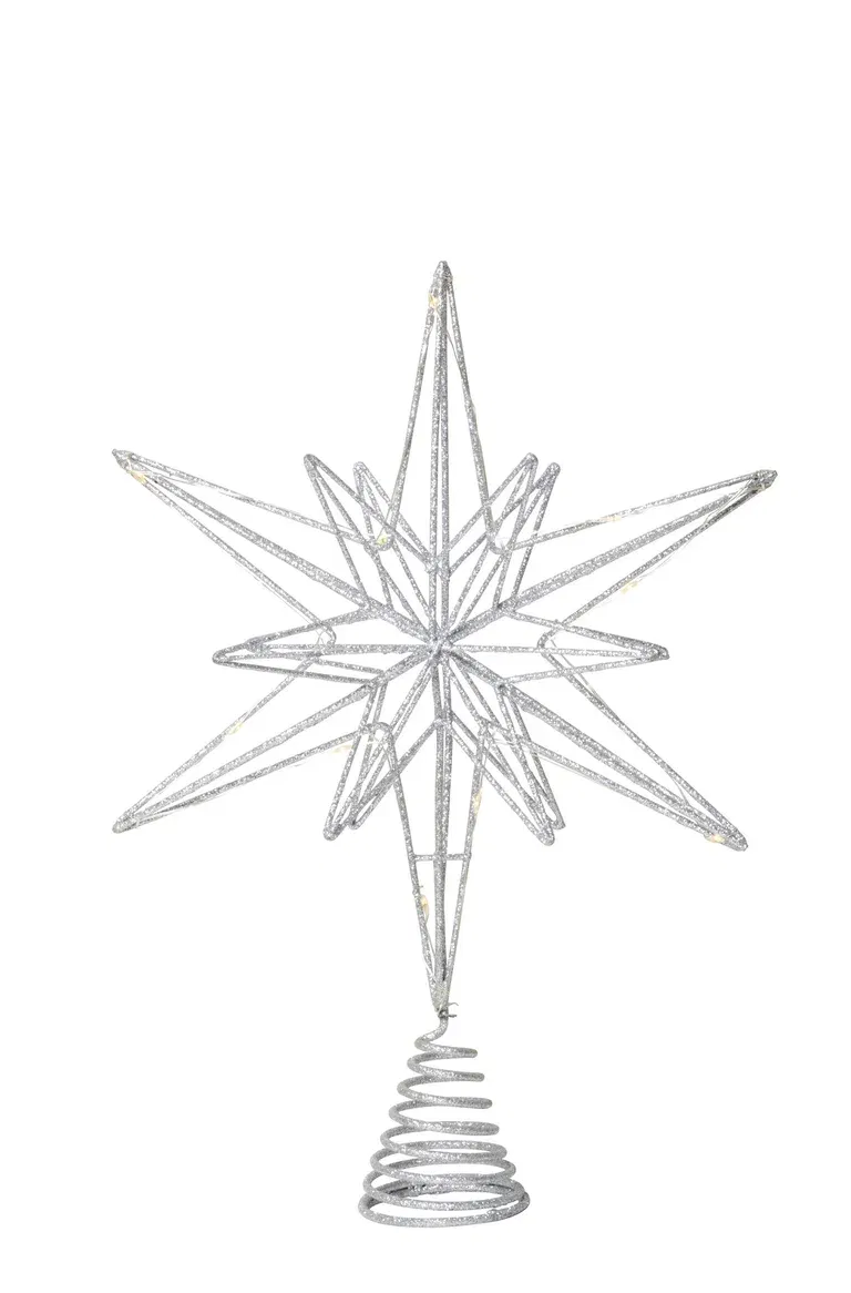Toppstjärna glitter 10 LED