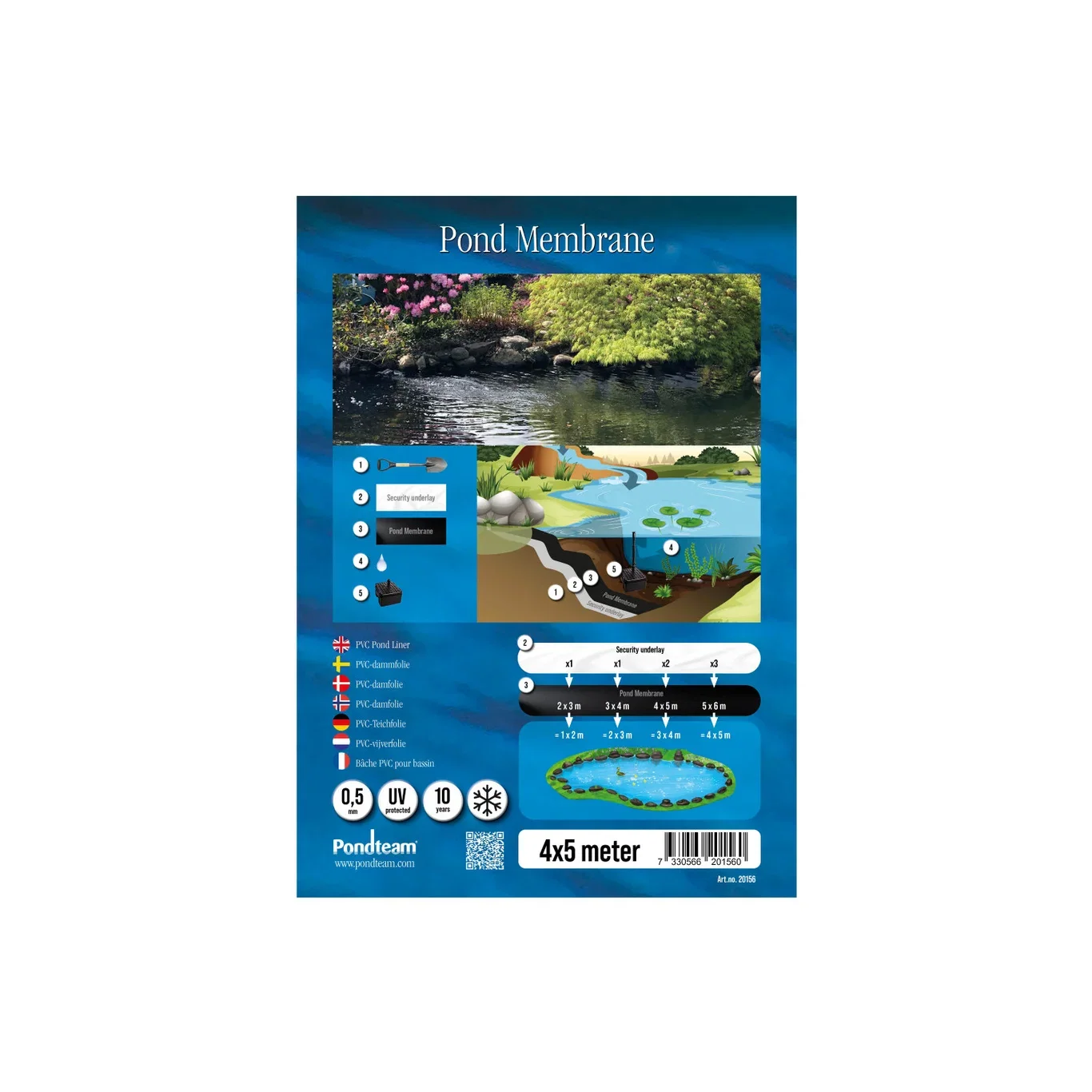 Dammduk i PVC 4 x 5 m