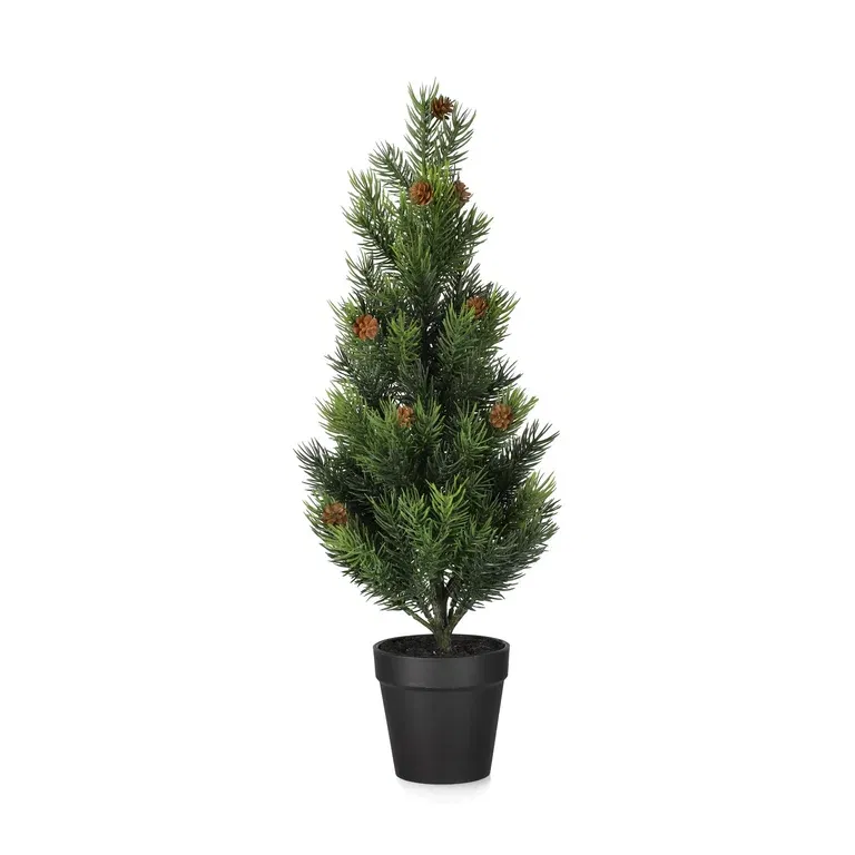 Gran med kottar i kruka konstgjord