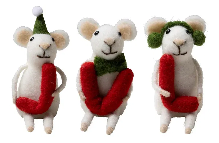 Juldekoration tre möss JUL