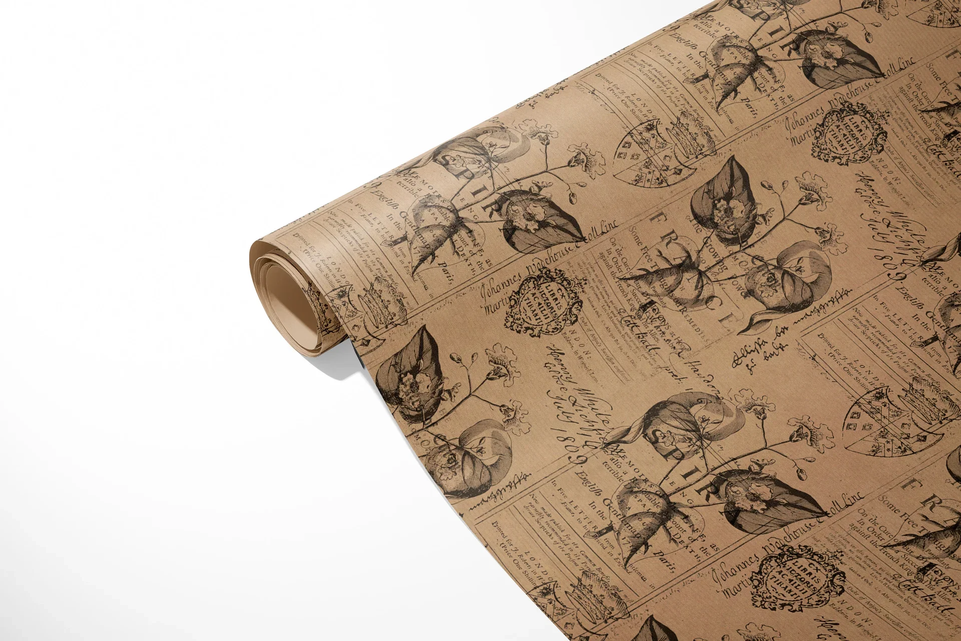 Presentpapper Kraft Botanic