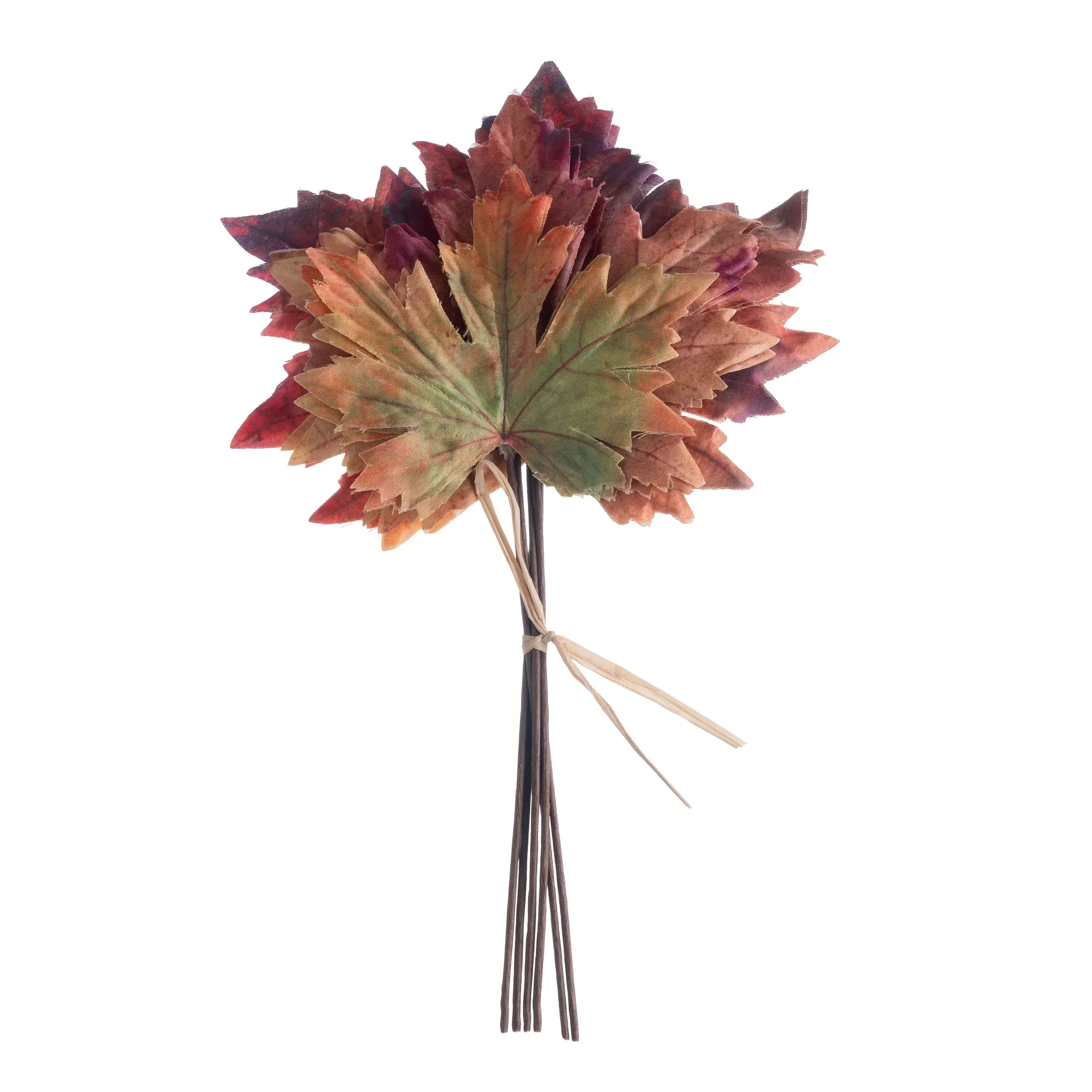 Lönnlöv i bunt 6st konstgjorda