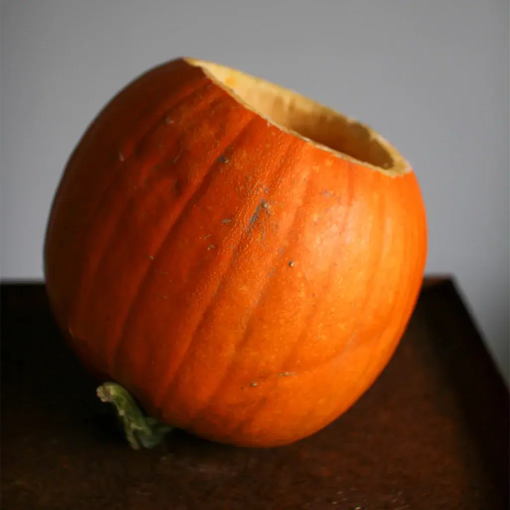 2. Skär av toppen eller botten och töm pumpan