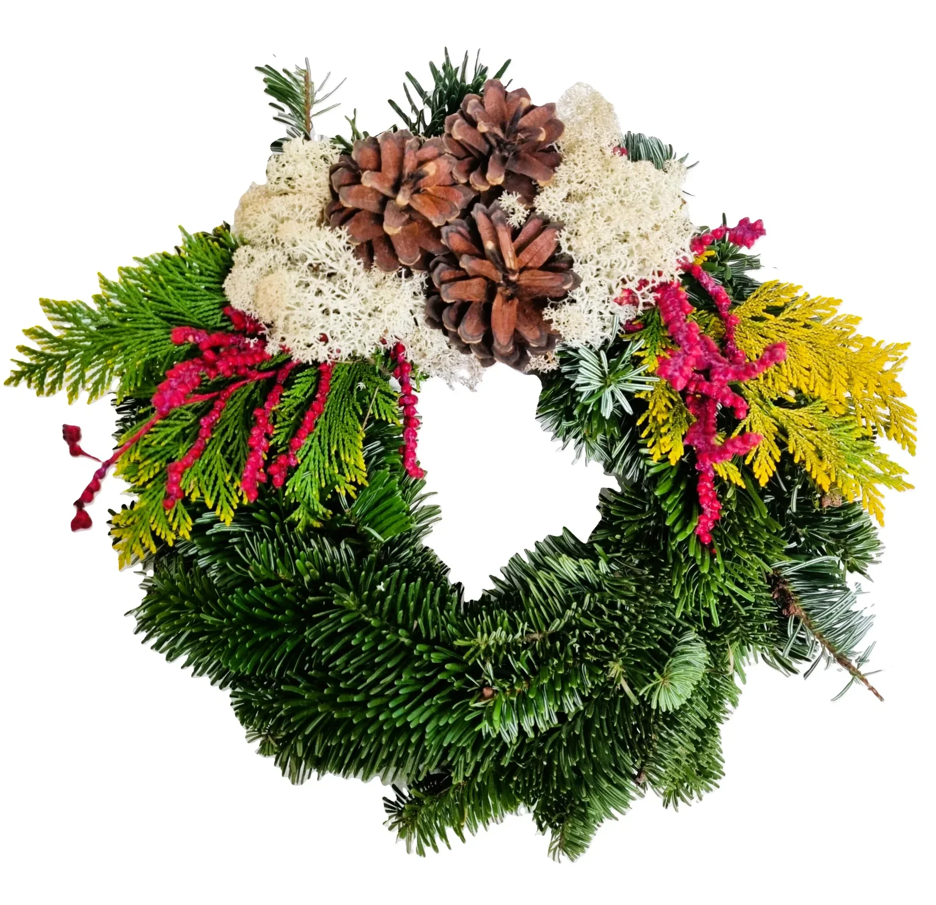 Gravkrans i Nordmangran med dekoration